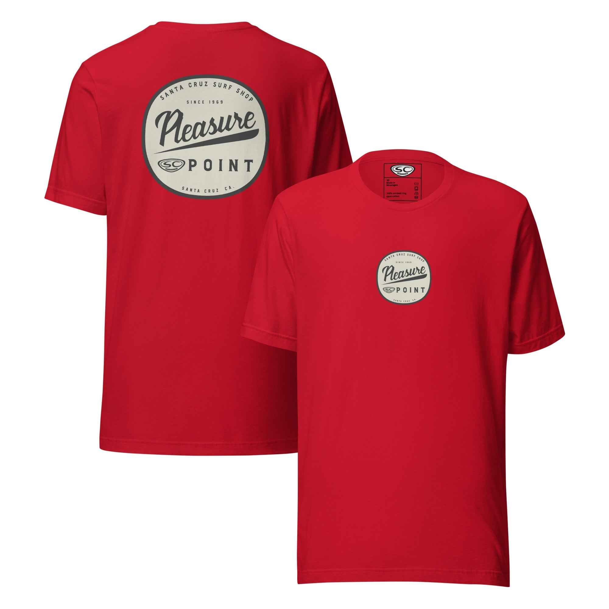 SC Pleasure Point Surf Shop T-Shirt for Surf Enthusiasts and Beach Lovers