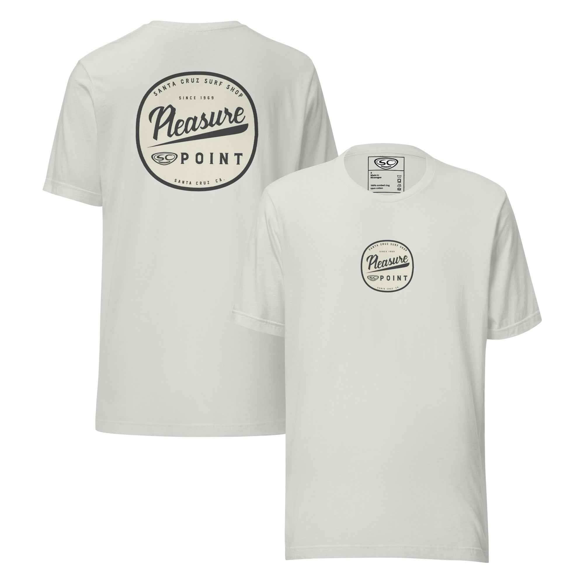 SC Pleasure Point Surf Shop T-Shirt for Surf Enthusiasts and Beach Lovers