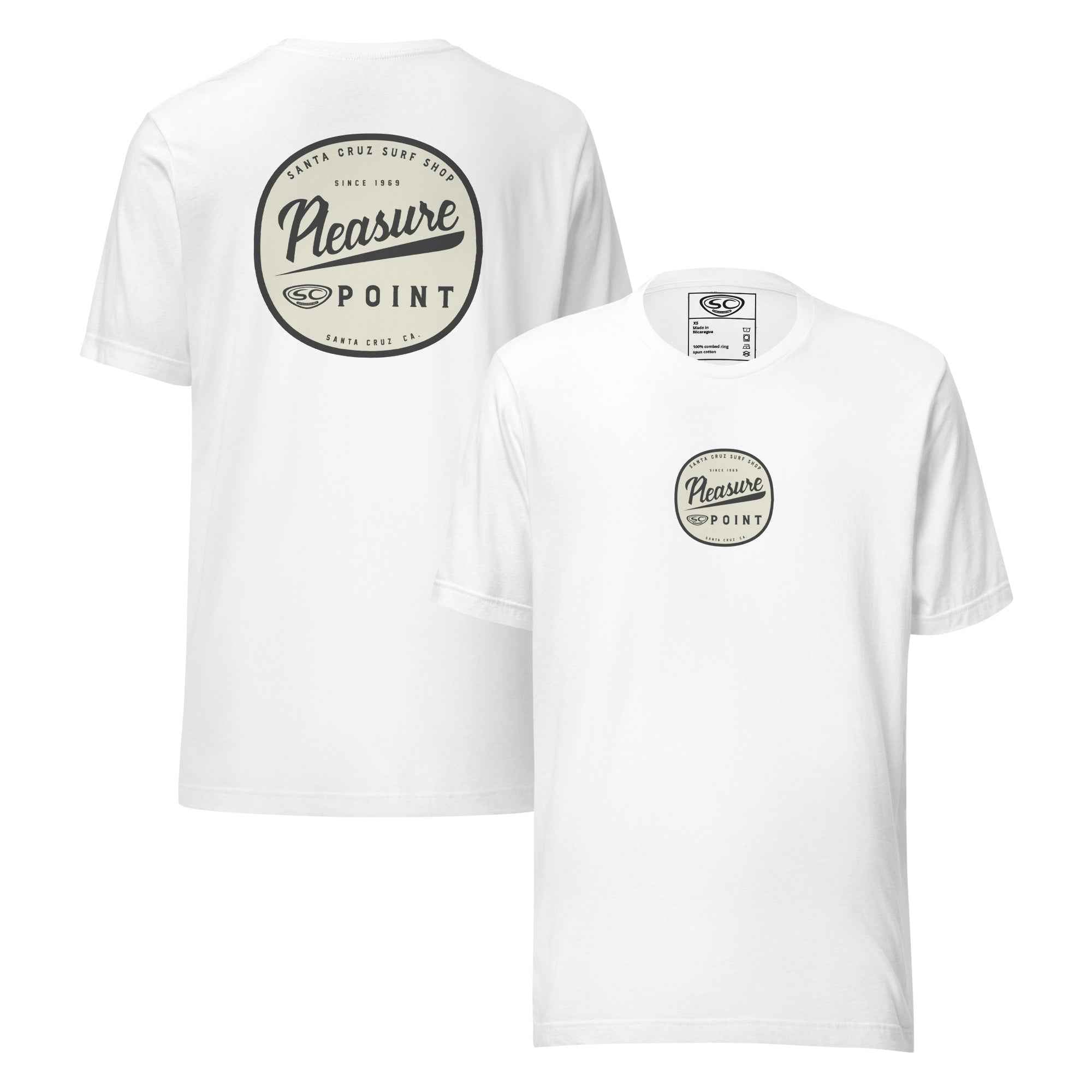 SC Pleasure Point Surf Shop T-Shirt for Surf Enthusiasts and Beach Lovers