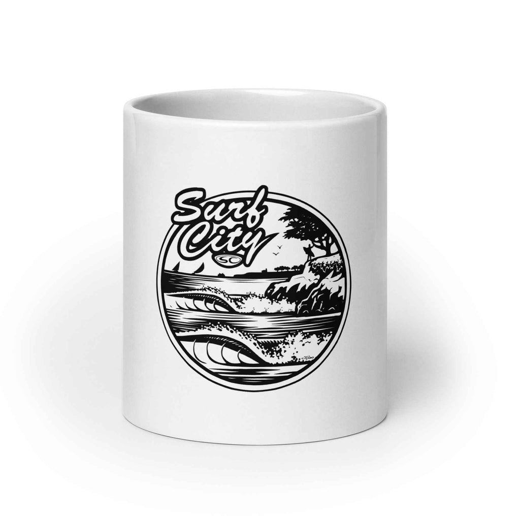 Santa Cruz Surf City Coffee Mug Featuring Jimbo Phillips Art