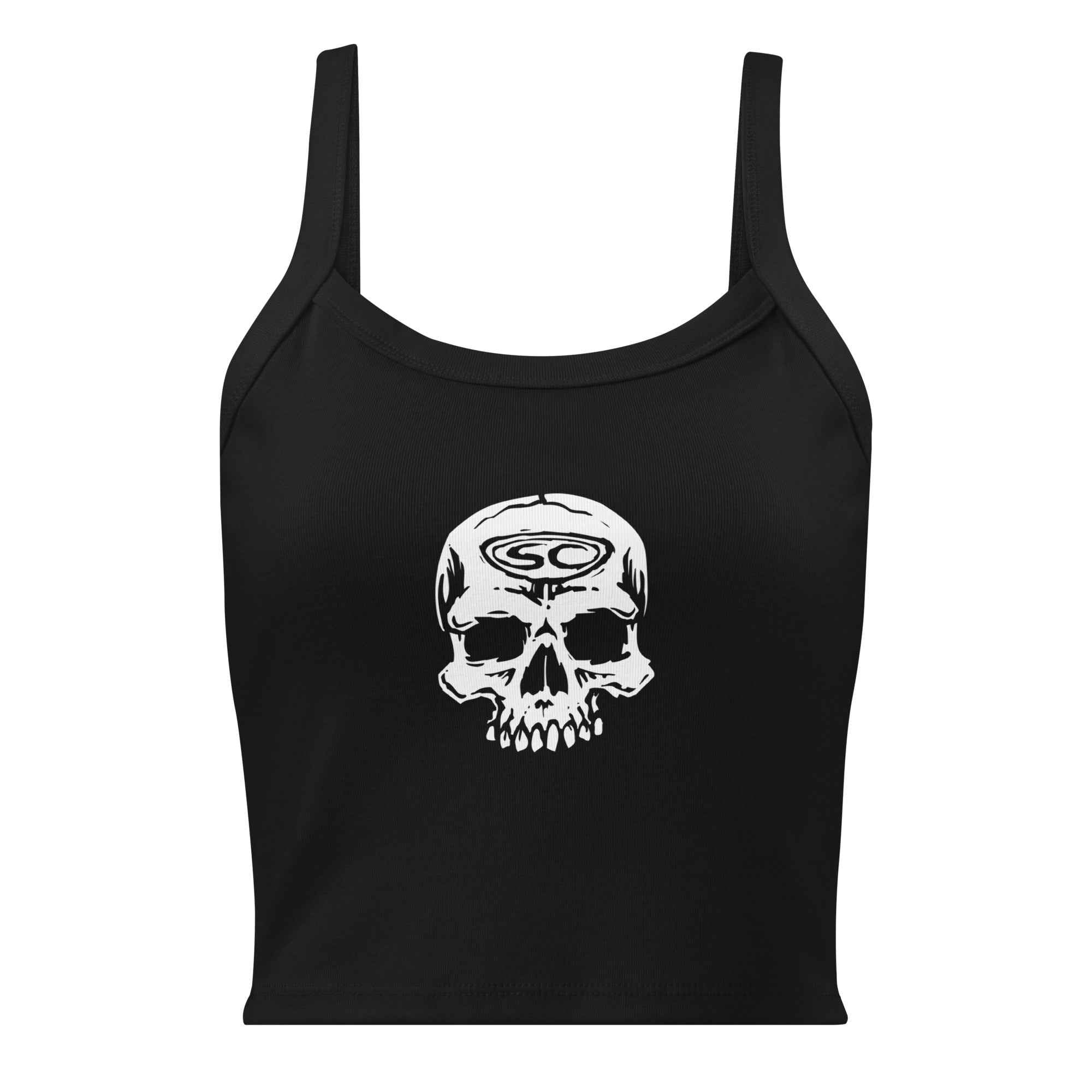 SC Skull Womens Tank Top - Trendy Micro-Rib Design for Stylish Comfort