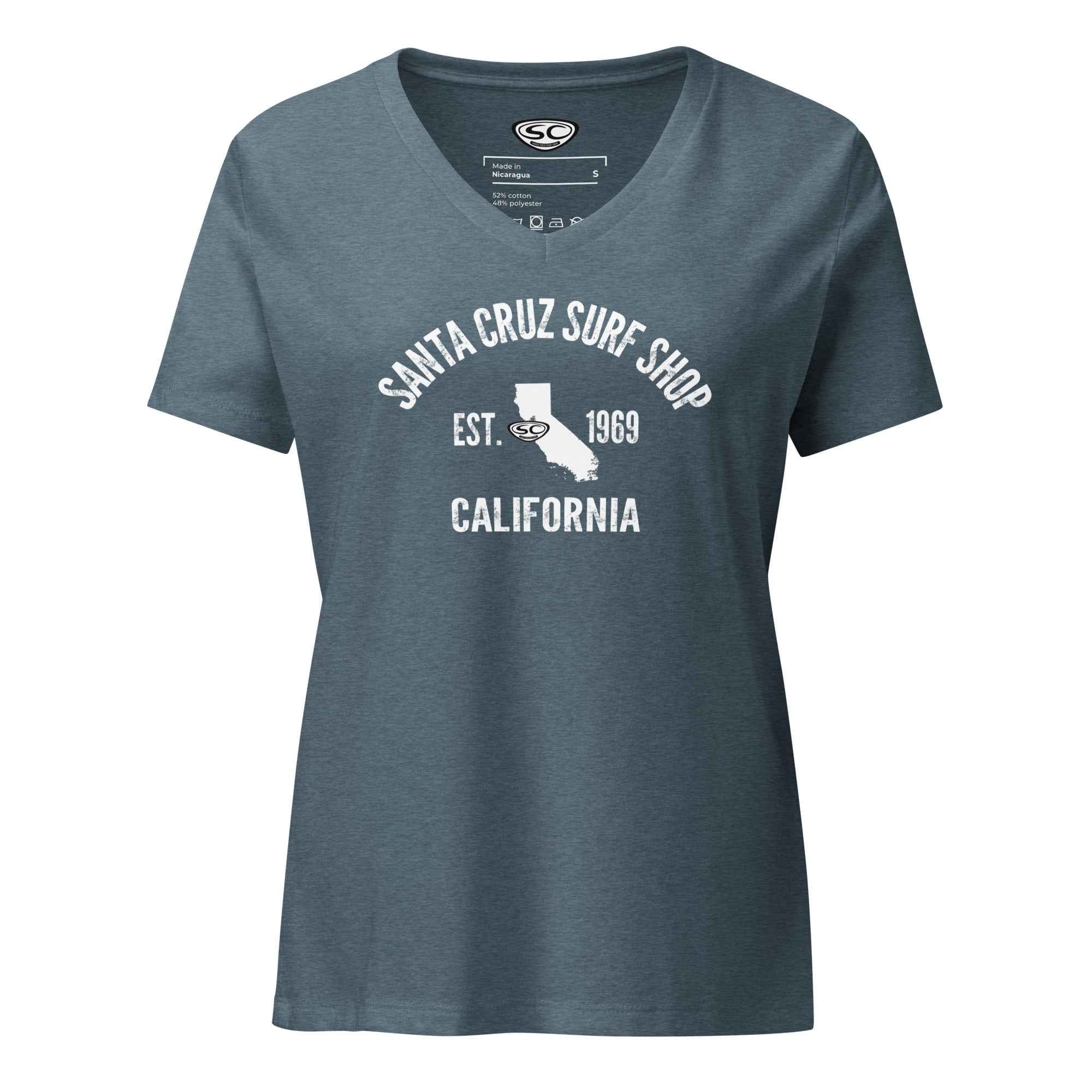 Santa Cruz Surf Shop V-Neck T-Shirt for Women - Stylish & Comfortable Since 1969