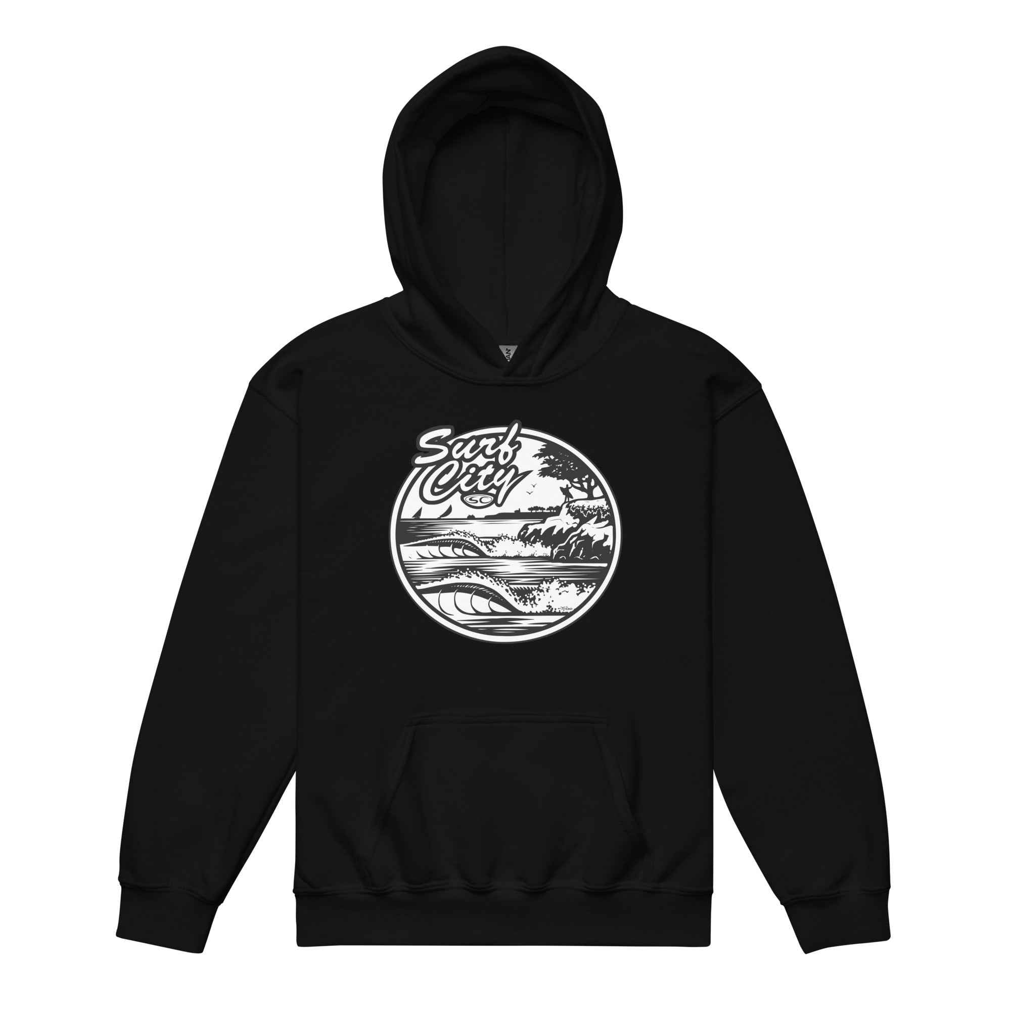 Santa Cruz Surf City Youth Hoodie - Heavy Blend Comfort for Young Surf Enthusiasts