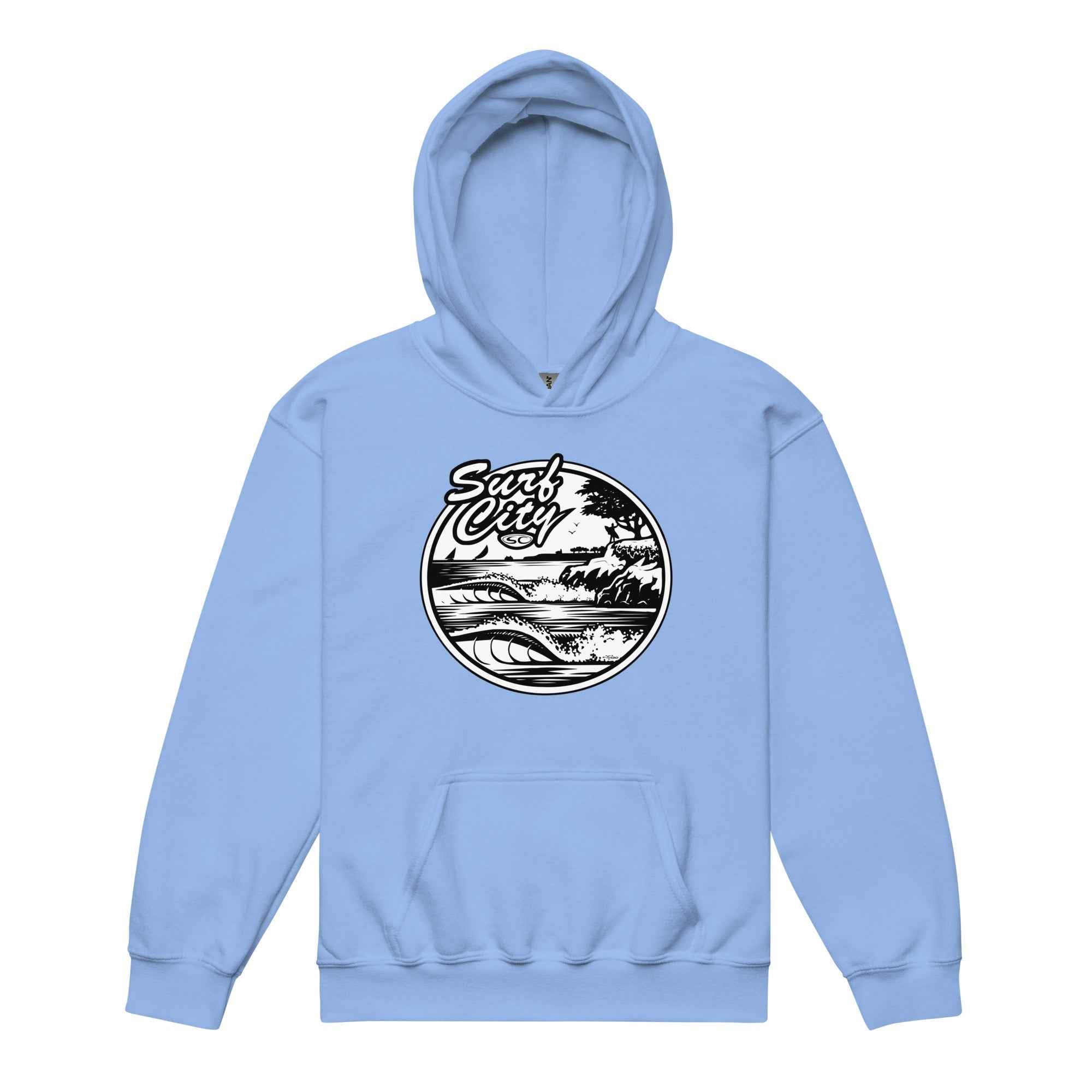 Santa Cruz Surf City Youth Hoodie - Heavy Blend Comfort for Young Surf Enthusiasts