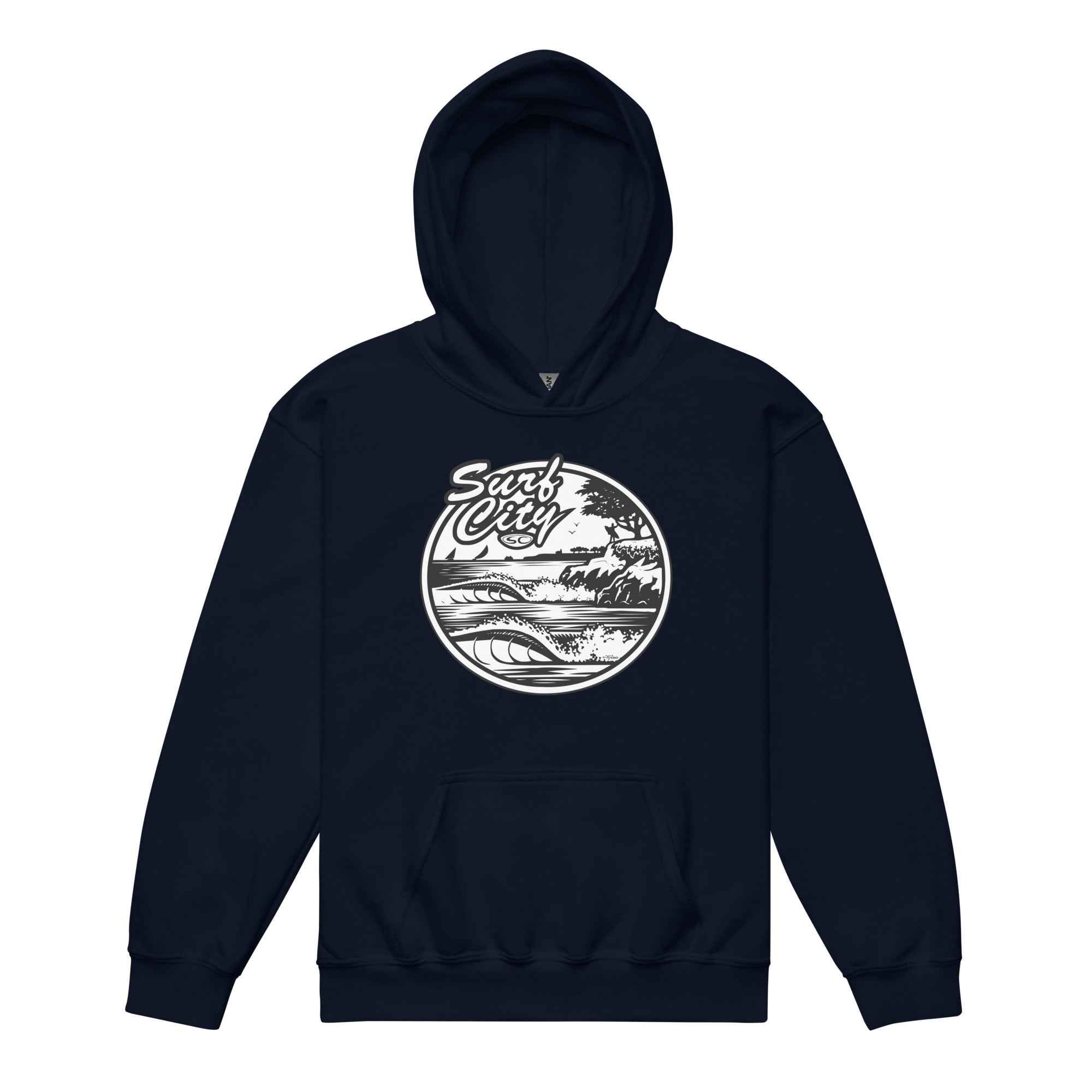Santa Cruz Surf City Youth Hoodie - Heavy Blend Comfort for Young Surf Enthusiasts