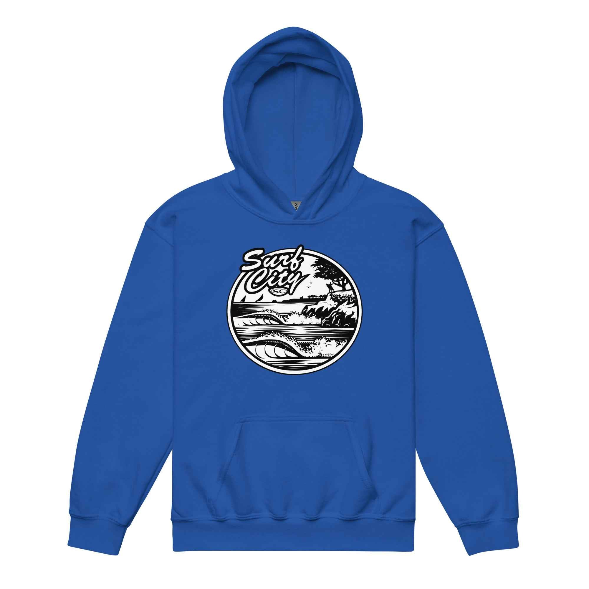 Santa Cruz Surf City Youth Hoodie - Heavy Blend Comfort for Young Surf Enthusiasts