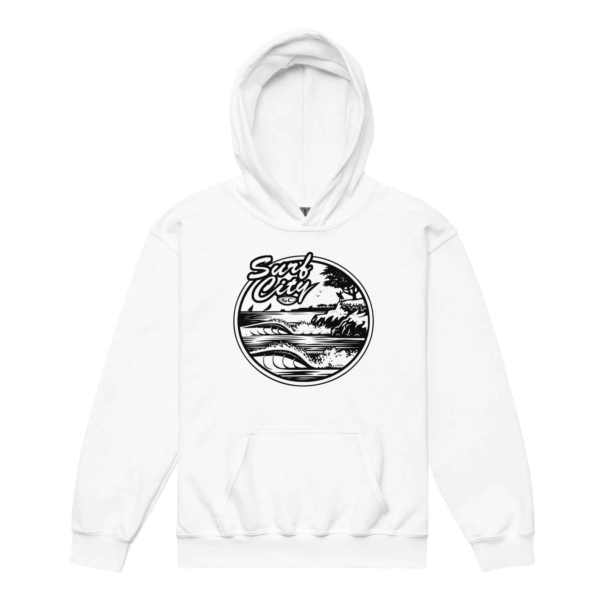 Santa Cruz Surf City Youth Hoodie - Heavy Blend Comfort for Young Surf Enthusiasts